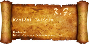 Komlósi Felícia névjegykártya